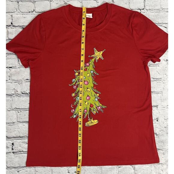Women’s Whimsical Red Christmas Tree Shirt‎ Whoville Grinch Tree Size Medium NEW - Picture 6 of 7